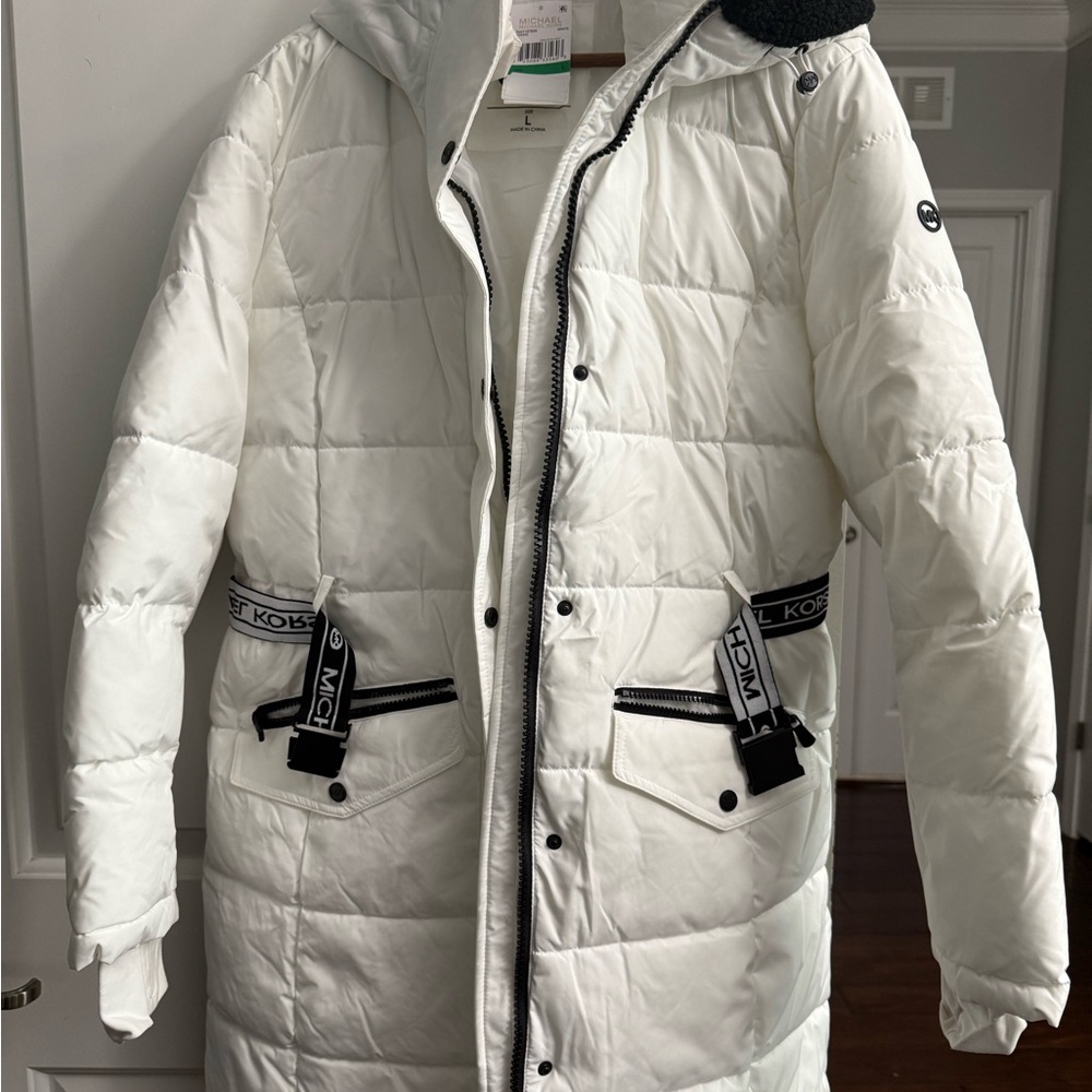 Michael Kors White Puffer Jacket New Large